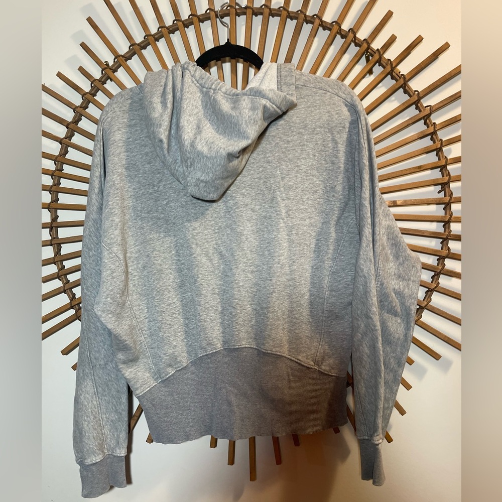 Free People Movement Grey Pullover Quarter Zip Hoodie Sweatshirt Dolman Slv S - Picture 12 of 16